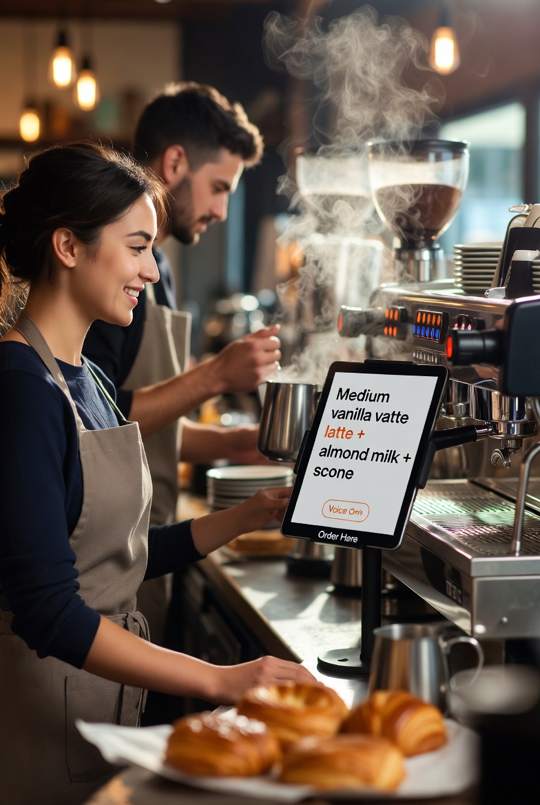 Kitchen staff receiving order